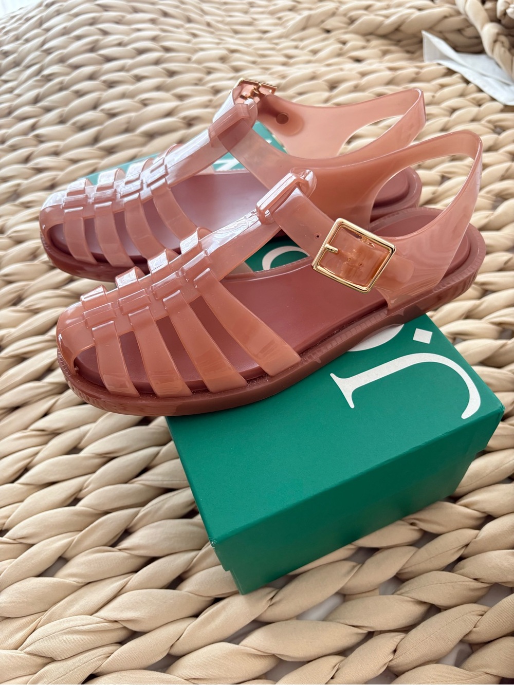 J. Crew Glossy Jelly Fisherman Sandals in Dusty Rose - Picture 2 of 5